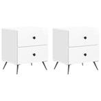 vidaXL Nachtkastje met lade 2 pcs Hoogglans Wit 43 x 34,5 x, Verzenden, Nieuw