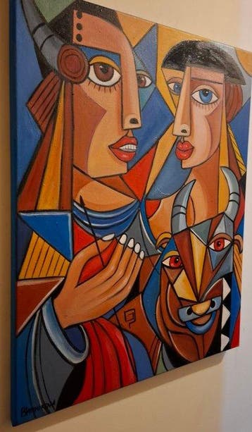 Olena Blinnikova(1963) - Oil painting-O Touro Entre Nós-No