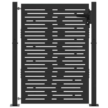 vidaXL Tuinpoort met slot Zwart 110 x 155 cm Gepoedercoat, Verzenden, Nieuw