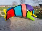 Statue, garden statue modern colored bull - 26 cm -