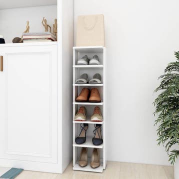 vidaXL Schoenenkast 27,5x27x102 cm bewerkt hout wit, Huis en Inrichting, Kasten | Schoenenkasten, Verzenden, Nieuw