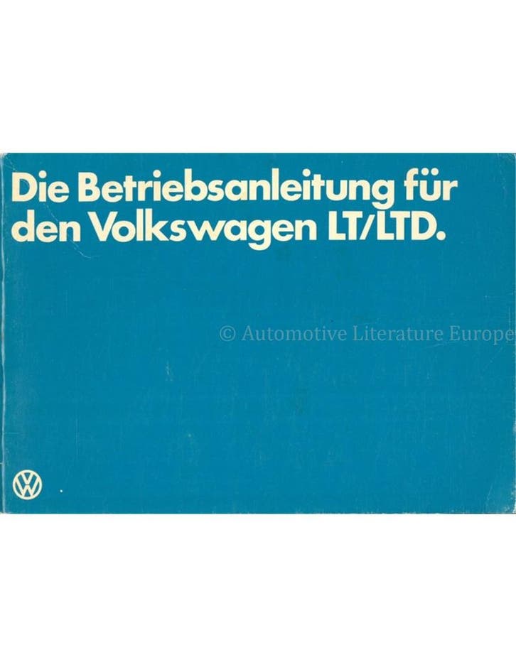 1979 VOLKSWAGEN LT | LTD INSTRUCTIEBOEKJE DUITS, Autos : Divers, Modes d'emploi & Notices d'utilisation