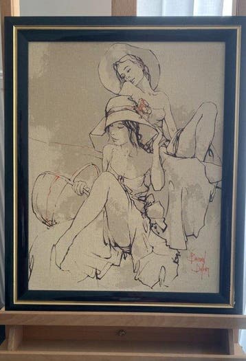 Bernard Dufour (1922-2016) - Dwie kobiety w letnich strojach