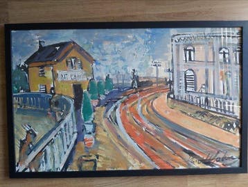 Henri Victor Wolvens (1896-1977) - Train arrivant à la gare