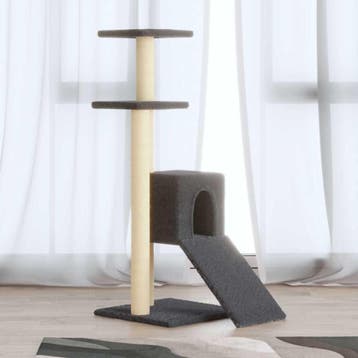 vidaXL Kattenmeubel met sisal krabpalen 92 cm donkergrijs, Verzenden, Nieuw
