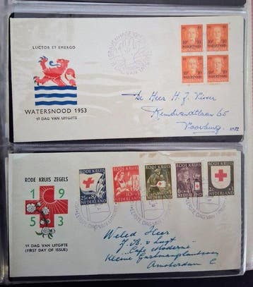 Nederland 1953/1963 - IMPORTA ALBUM FDCS waarbij airmail,, Gestempeld