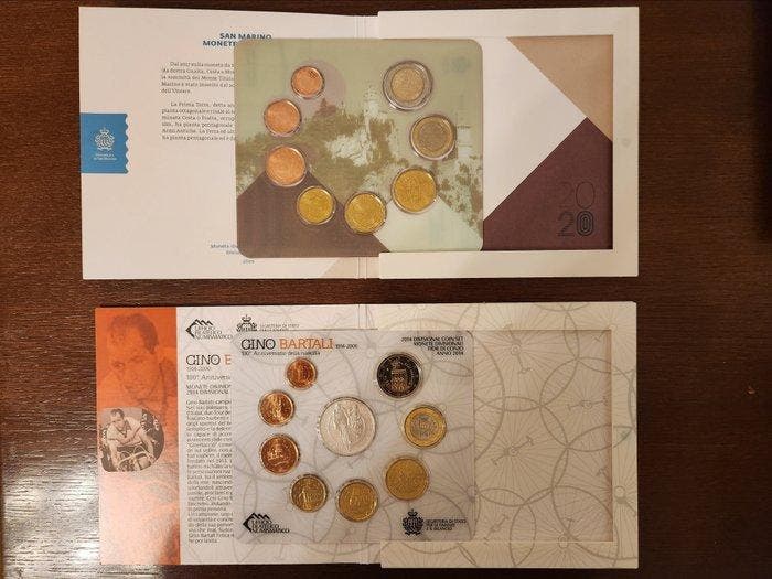 San Marino. Year Set (BU) 2014/2020 (2 sets) (Zonder, Timbres & Monnaies, Monnaies | Europe | Monnaies non-euro