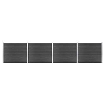 vidaXL Schuttingpanelenset 699x146 cm HKC grijs, Verzenden, Nieuw