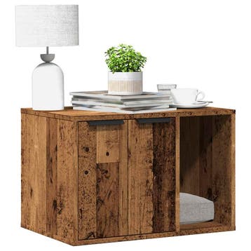 vidaXL Kattenbakkast 60x40x40 cm bewerkt hout oud, Verzenden