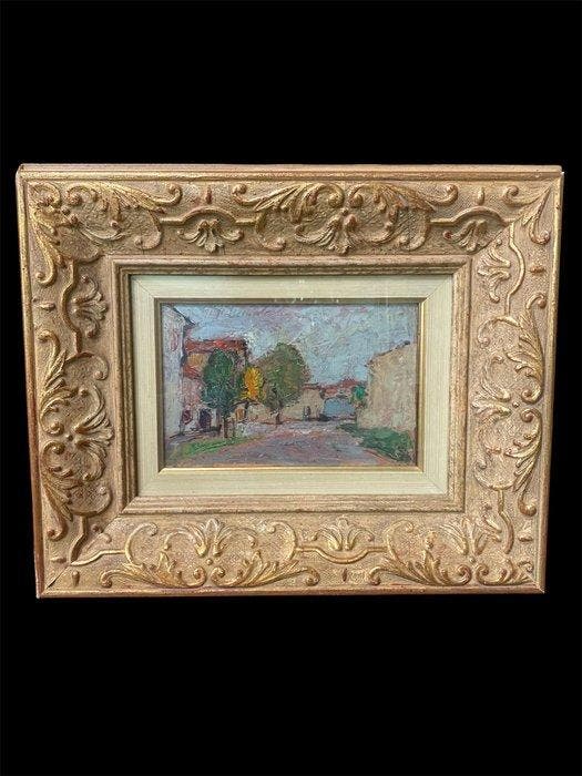 Gigi Cuniolo (1903-1976) - Strada cittadina, Antiek en Kunst, Kunst | Schilderijen | Klassiek
