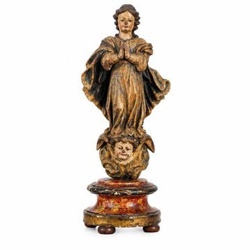 sculptuur, Our Lady of the Conception - 18th Century - 27 cm