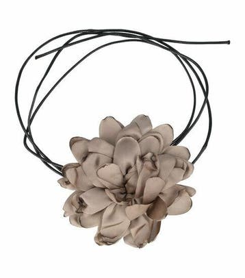 Haarband Bloem - Veter - Striklint - Taupe Grijs