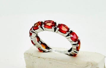 Ring - 18 karaat Witgoud - 3.50ct. tw. Saffier - Saffier, Nieuw