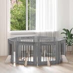 vidaXL Hondenhek met standaarden 8 pcs Grijs sonoma 60 x 60, Verzenden