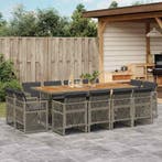 vidaXL 13-delige Tuinset met kussens poly rattan grijs, Verzenden, Nieuw, Tuinset