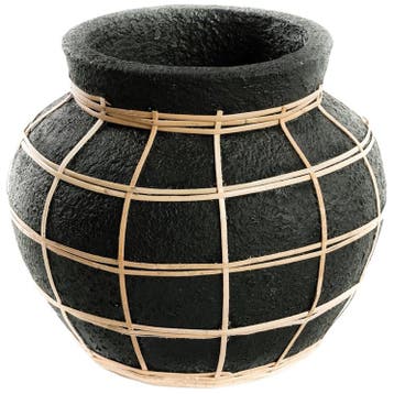 Bazar Bizar De Belly Vaas - Zwart Naturel - S - Ongebruikt, Verzenden, Zo goed als nieuw, Beige