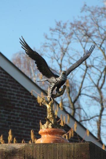 sculptuur, eagle in vlucht - 33 cm - brons marmer