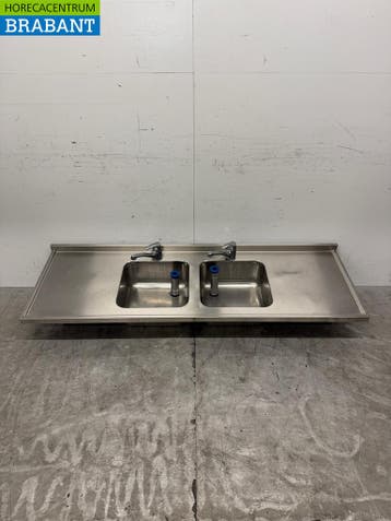 RVS Spoelblad Dubbele Spoelbakken met kraan 183 cm Horeca, Ophalen of Verzenden, Nieuw in verpakking