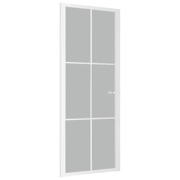 vidaXL Binnendeur 83x201,5 cm matglas en aluminium wit, Verzenden