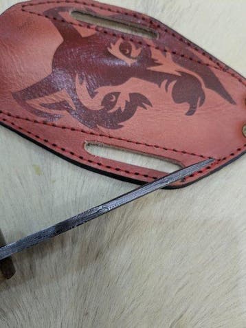 Rustic Damascus Steel Fixed-Blade Knife 223 - Keukenmes -