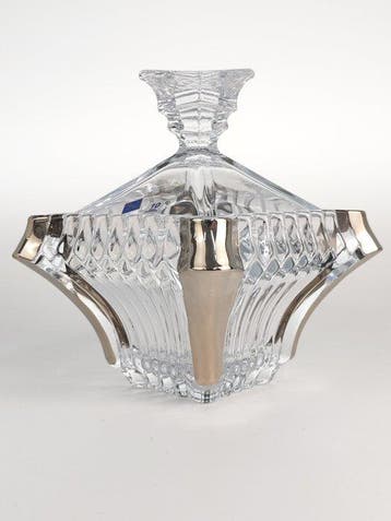 Boîte à biscuits - Prague - Cristal, platine - Cristal de, Antiquités & Art