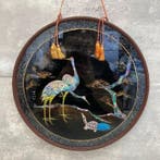 Decoratief ornament - Japanse lakwandplaat met reigers en, Antiek en Kunst