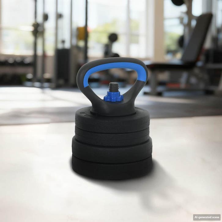 vidaXL 4-in-1 Dumbbell Barbell Kettlebell Set 20 kg Zwart en, Sport en Fitness, Fitnessmaterialen, Nieuw, Verzenden