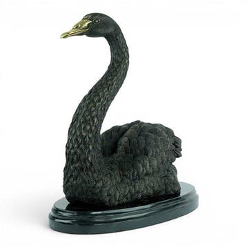 Sculpture, Elegant Swan - 7.2 kg - 30 cm - Bronze, Marbre