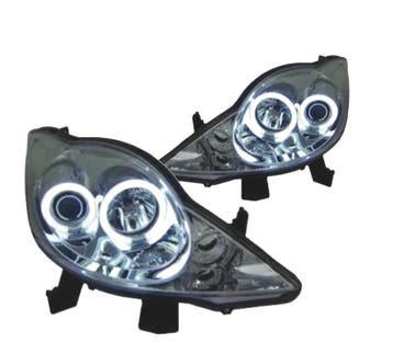 PHARES PEUGEOT 107 05-12 ANGEL EYES CCFL FOND CHROME, Verzenden, Nieuw