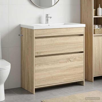 vidaXL Badkamer Onder Het Wastafel Kast Sonoma Eiken, Huis en Inrichting, Verzenden, Nieuw