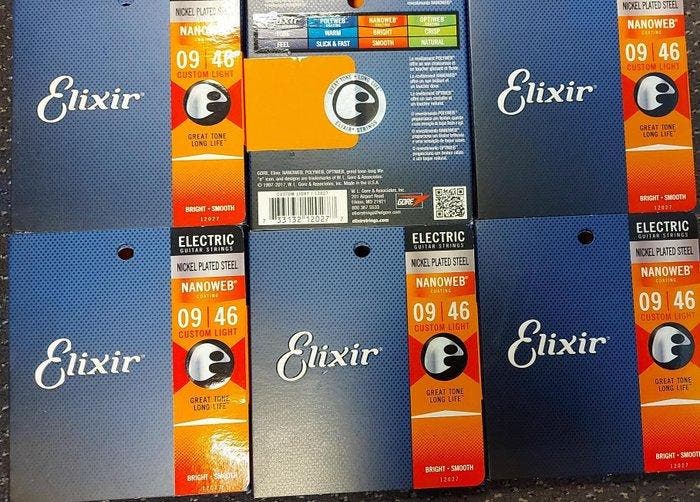 Elixir - 11 Sets of Elixir 009 Strings for Electrical Guitar, Musique & Instruments, Instruments à corde | Guitares | Acoustiques