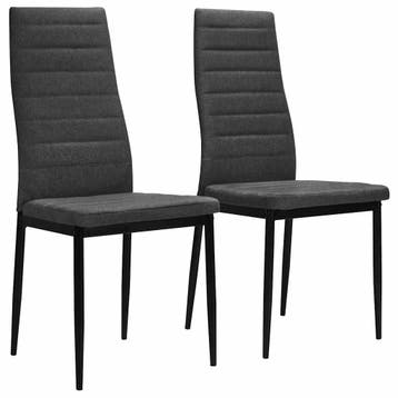 vidaXL Eetkamerstoelen 2 st stof donkergrijs, Verzenden, Nieuw