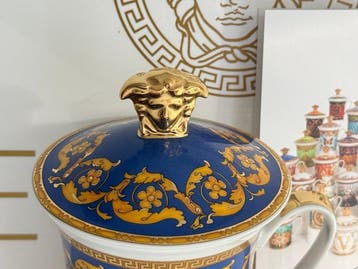 Rosenthal - Versace - Mok - Floralia Blue bekers met deksel