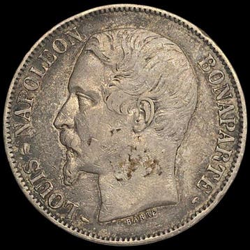 France. 5 Francs 1852-A Louis-Napoleon Bonaparte (Sans prix