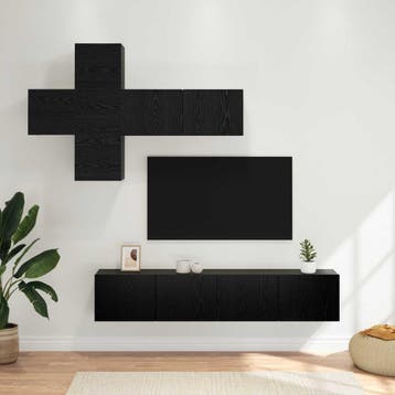 vidaXL Tv-meubelset 8 st Bewerkt hout, Verzenden, Nieuw