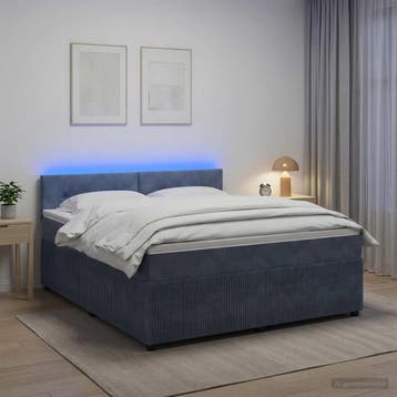 vidaXL Boxspringbed met matras Donkergrijs 160 x 200 cm, Verzenden, Nieuw