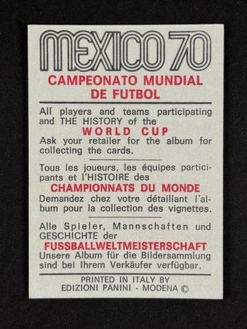 1970 Panini World Cup Mexico 70 - Sweden: Leif Eriksson - 1, Nieuw