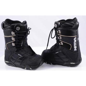 36,5 snowboard schoenen NITRO, black/white (TOP staat), Verzenden, Gebruikt