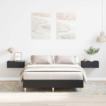vidaXL Bedframe zonder matras 140x190 cm spaanplaat zwart, Verzenden