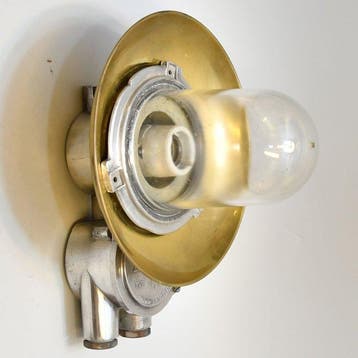 WISKA - Wandlamp - Messing, Glas - Industriële lamp