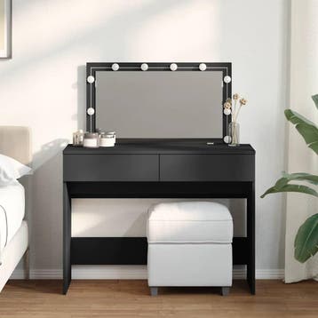 vidaXL Kaptafel met LED-verlichting 100x40x120 cm zwart, Verzenden