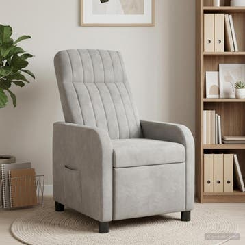vidaXL Recliner Lichtgrijs fluweel, Verzenden, Nieuw