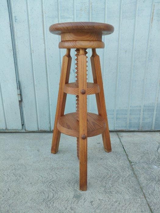 Kruk - Vurenhout - Draaibare kruk, Antiquités & Art, Art | Objets design