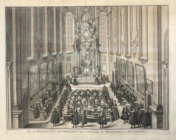 Bernard Picart (1673-1733) - (Protestants in Augsburg: set, Antiquités & Art, Antiquités | Livres & Manuscrits