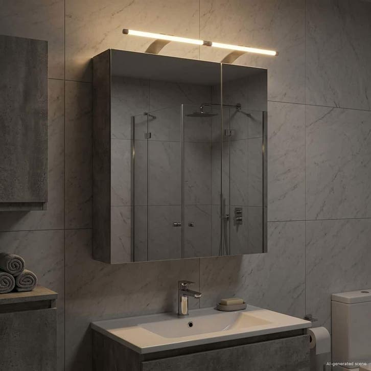 vidaXL Badkamerspiegelkast Beton Grijs 60 x 14,5 x 70 cm, Maison & Meubles, Tables | Coiffeuses, Envoi