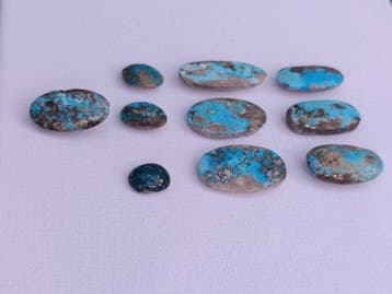 Cabochons - Hoogte: 35 mm - Breedte: 13 mm- 44.92 g - (10), Verzamelen