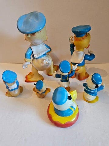 Donald Duck - 7 Figure - Disney - 1960, Nieuw
