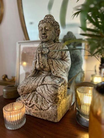Statua di Buddha in fiore di loto | Scultura Balinese -