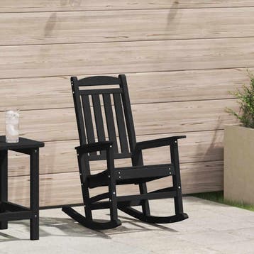 vidaXL Tuin schommelstoel Zwart HDPE, Jardin & Terrasse, Verzenden