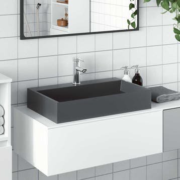 vidaXL Wastafel 60x38x11 cm mineraal gegoten/marmer gegoten, Verzenden